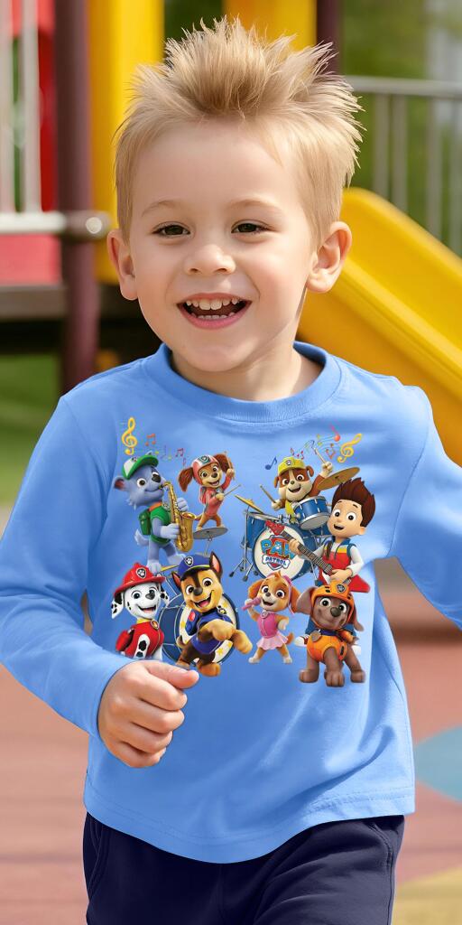 Блуза тънка Пес Патрул музиканти в синьо