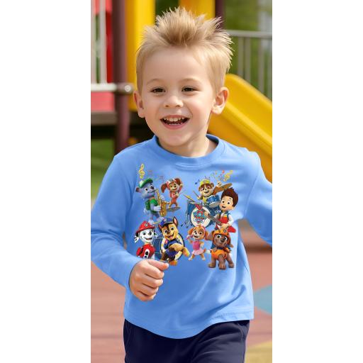 Небесносиня памучна блуза с героите от Пес Патрул – за игри и усмивки