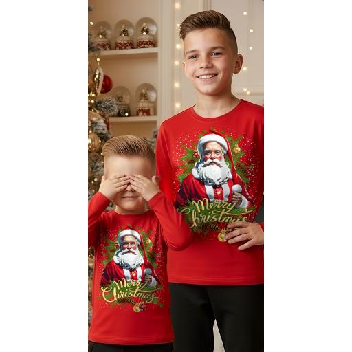 Блуза тънка с Дядо Коледа червено