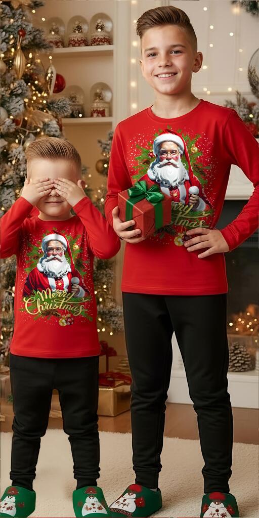 Комплект 2 части (б/д) Дядо Коледа в червено