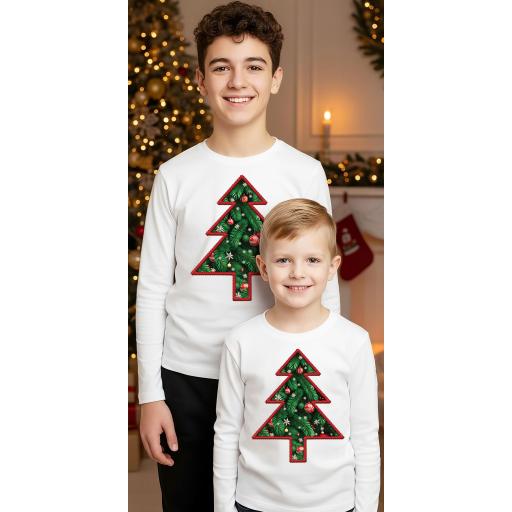 Блуза тънка с Коледна елха в бяло