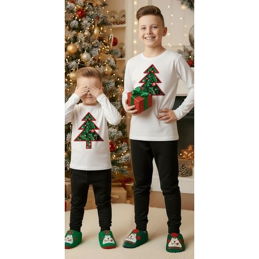 Комплект тънък 2 части (б/д) коледна елха в бяло