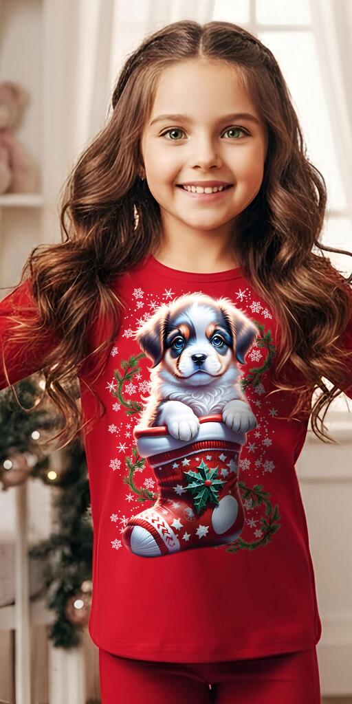 Блуза тънка с Куче в чорап червено