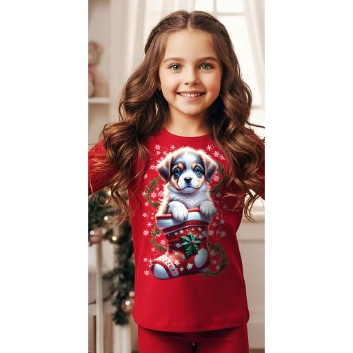 Блуза тънка с Куче в чорап червено