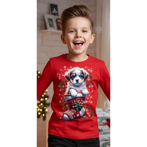 Блуза тънка с Куче в чорап червено