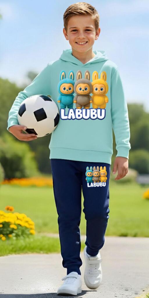 Комплект плътен 2 части (б.к/д) Лабубу в синьо