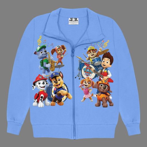 Детски суичър Paw Patrol в синьо с музикални герои