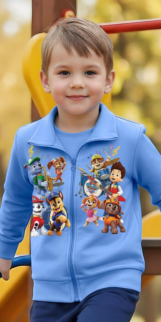 Суичър плътен Пес Патрул музиканти в синьо