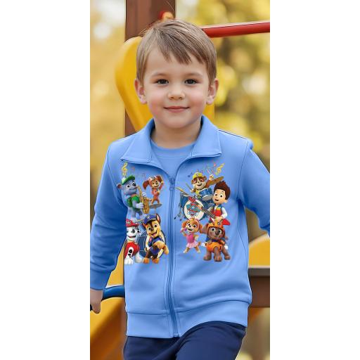 Син суичър с кученцата от Пес Патрул и цип отпред