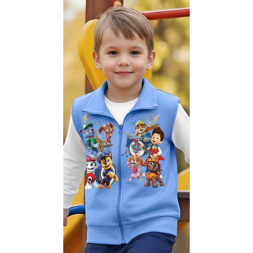 Детски елек в синьо с музикален дизайн Paw Patrol