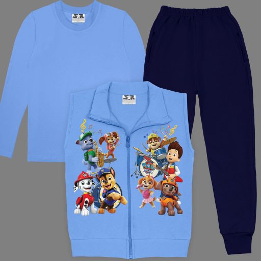 Елек с герои Paw Patrol в комбинация с едноцветна блуза