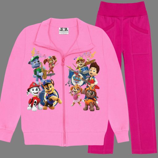 Комплект за момиче Paw Patrol – розов суичър и цикламено долнище