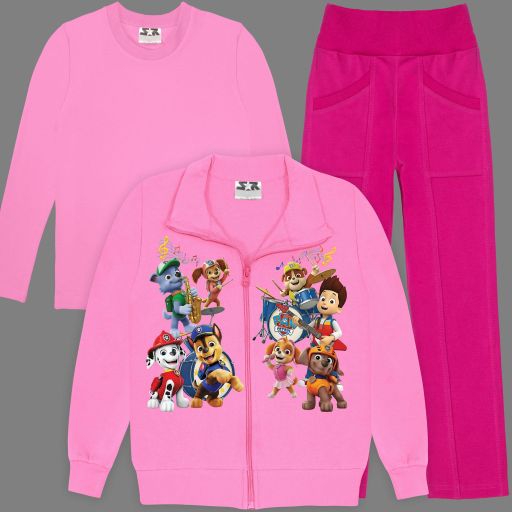 Розов суичър Paw Patrol с розова блуза и цикламен панталон