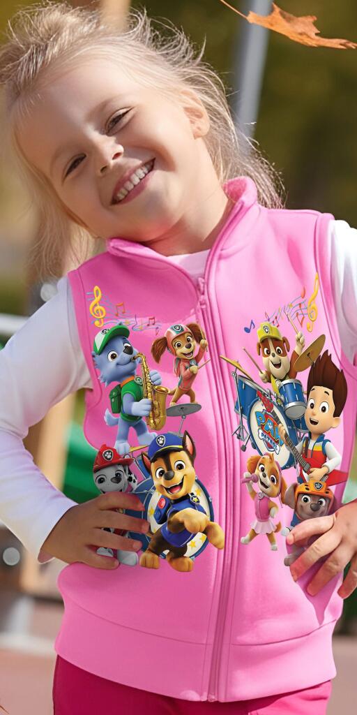 Елек плътен Пес Патрул музиканти в розово