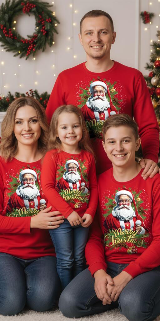 Блуза тънка Дядо Коледа в червено