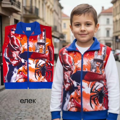 Елек дебела вата Спайдърмен в червено