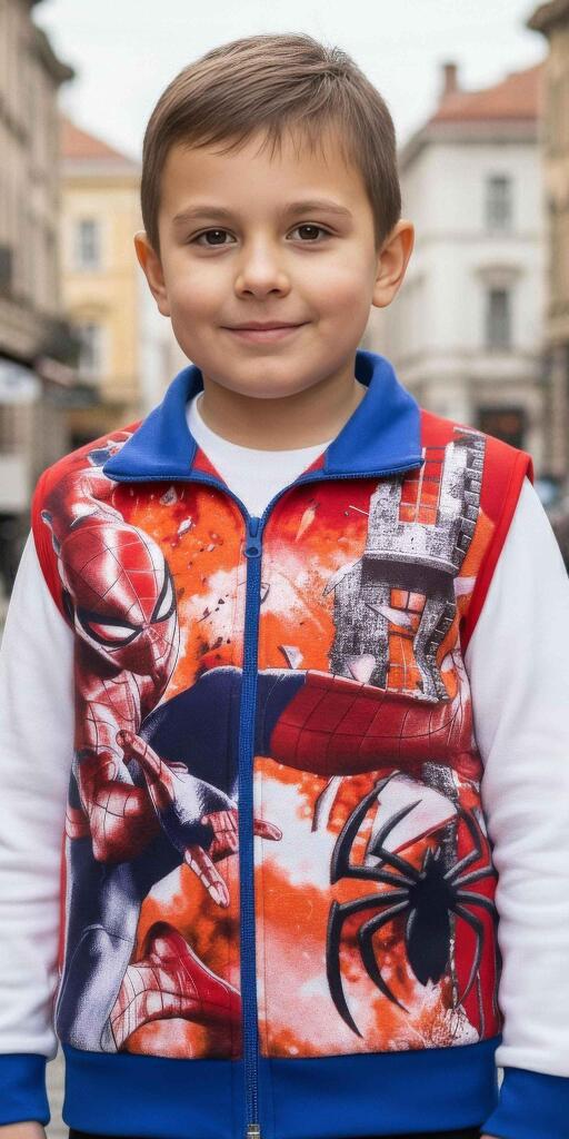 Елек дебела вата Спайдърмен в червено