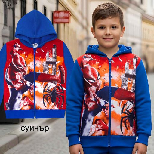 Суичър дебела вата Спайдърмен в червено