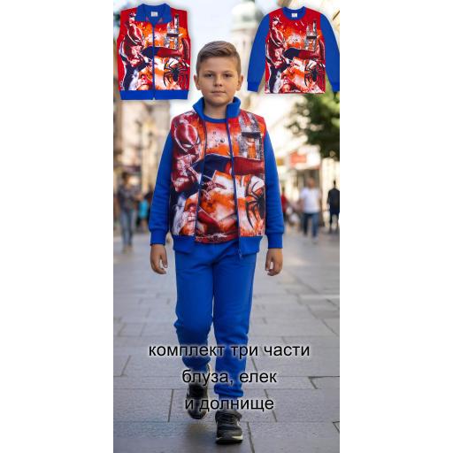 Комплект дебела вата 3 части (б/е/д) Спайдърмен в червено