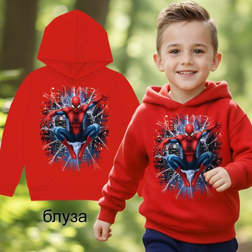 Детска блуза Спайдърмен с качулка 
