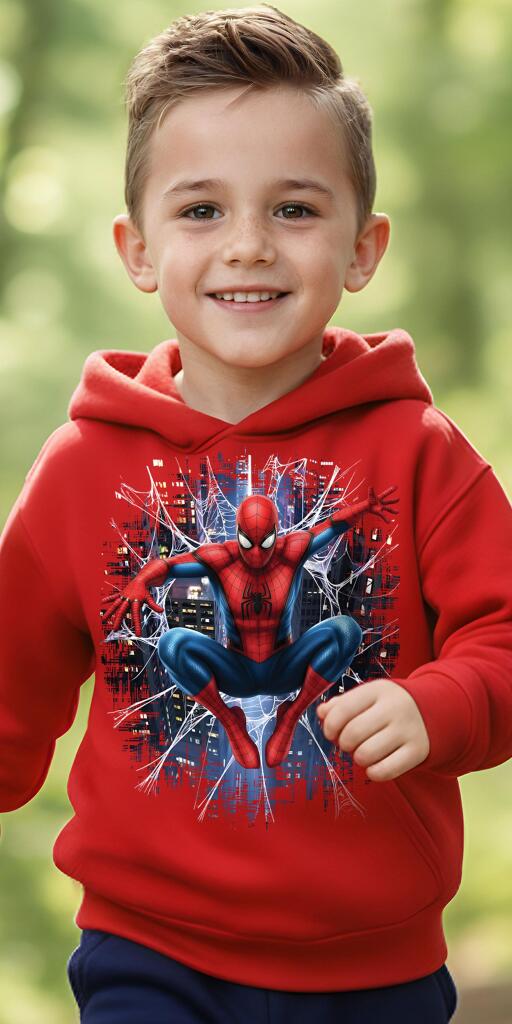  Спортна блуза за момче с изображение на супергерой