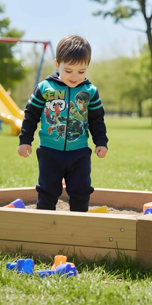 Комплект дебела вата 2 части (с/д) Бен 10 в морскосиньо