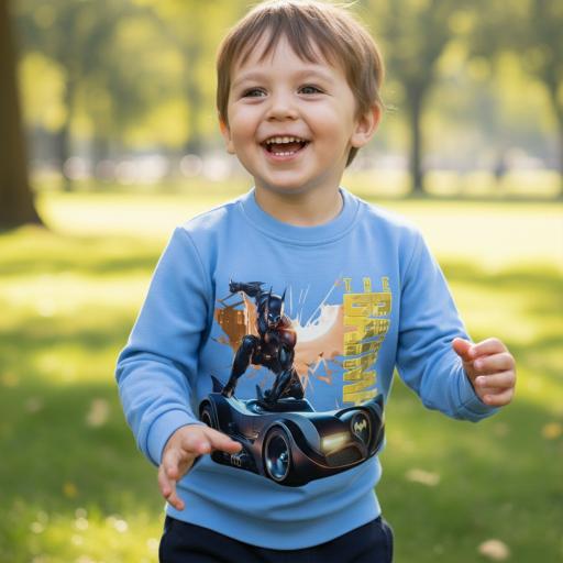 Детска блуза със супергерой върху кола