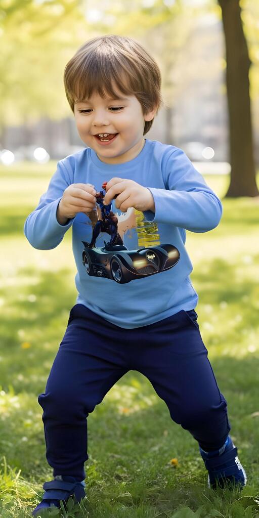 Комплект тънък 2 части (б/д) Батман в синьо