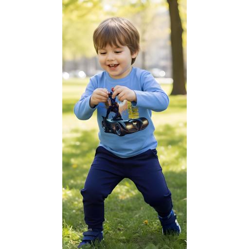 Комплект за момче: блуза със супергерой и тъмно долнище