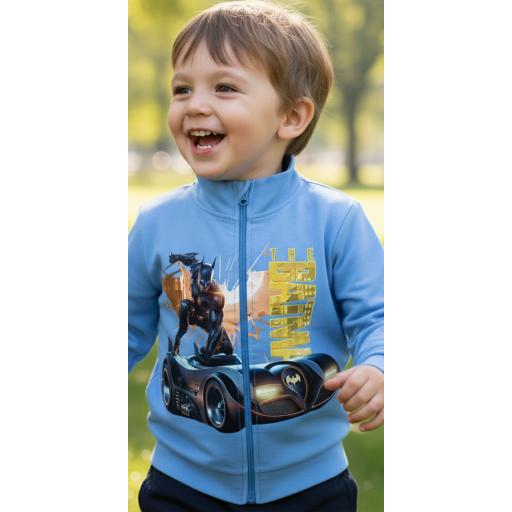 Детски суичър със супергерой Батман и батмобил