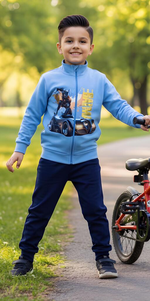 Комплект плътен 2 части (с/д) Батман в синьо