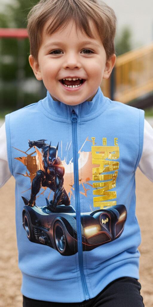 Елек плътен Батман в синьо