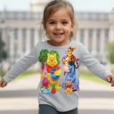 Блуза тънка Мечо Пух и приятели в сиво