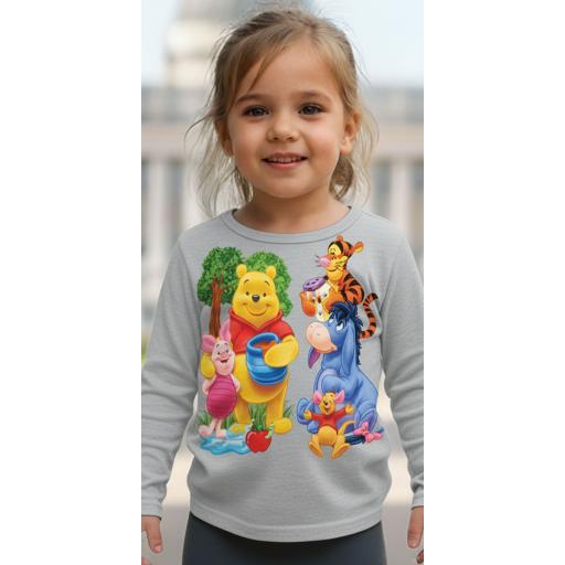 Блуза тънка Мечо Пух и приятели в сиво