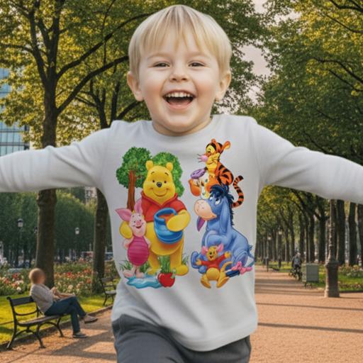 Блуза тънка Мечо Пух и приятели в сиво