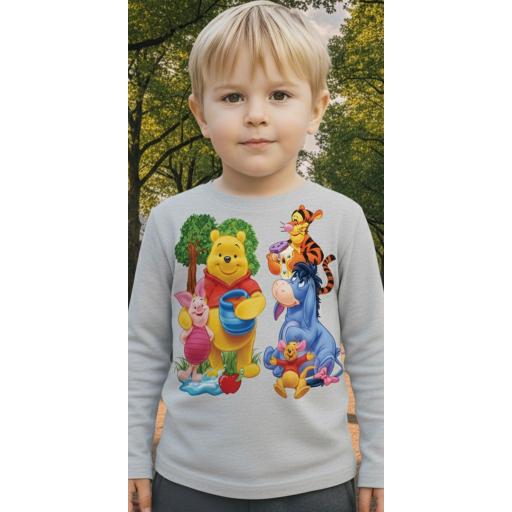 Блуза тънка Мечо Пух и приятели в сиво