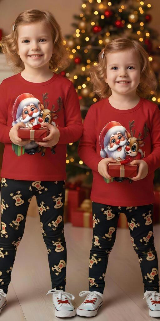 Комплект тънък 2 части (б/к.) Коледно еленче 14