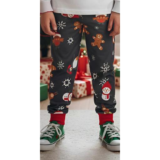 Коледно долнище (клин/панталон) за деца, с коледен десен.