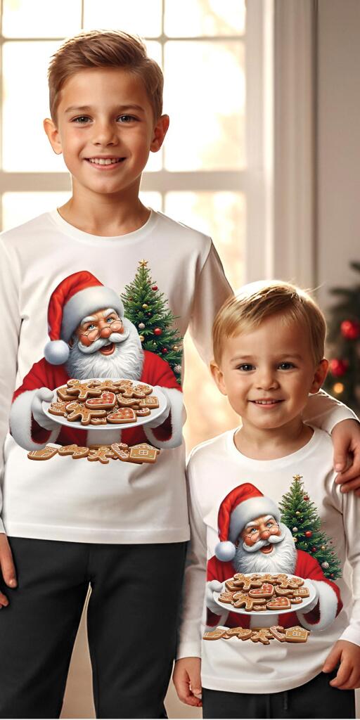 Блуза тънка Дядо Коледа с бисквитки