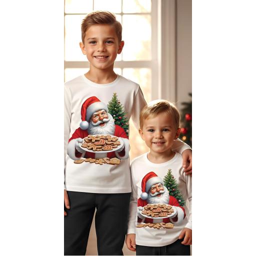 „Празнична детска блуза с Дядо Коледа, идеална за Коледа.“