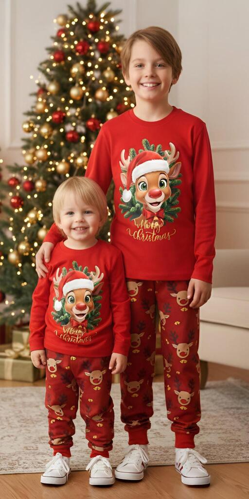 Комплект тънък 2 части (б/д.) Коледно еленче 6