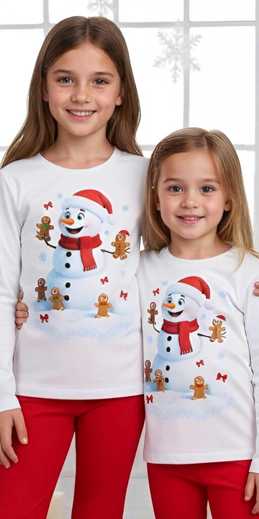 Блуза тънка Снежен човек с меденки