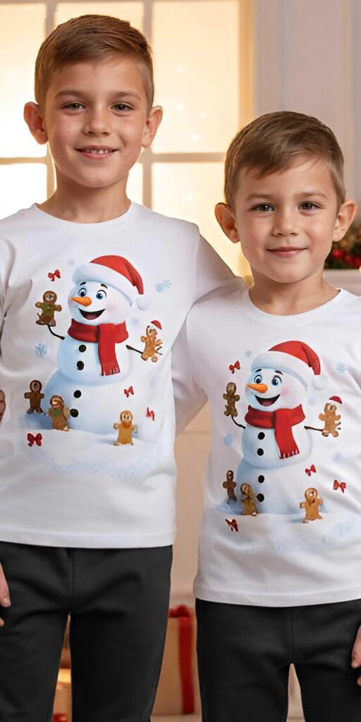 Блуза тънка Снежен човек с меденки