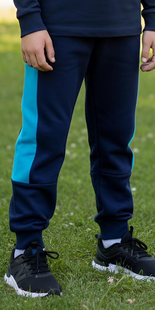 Долнище плътно в тъмносиньо с кант в наситеносиньо