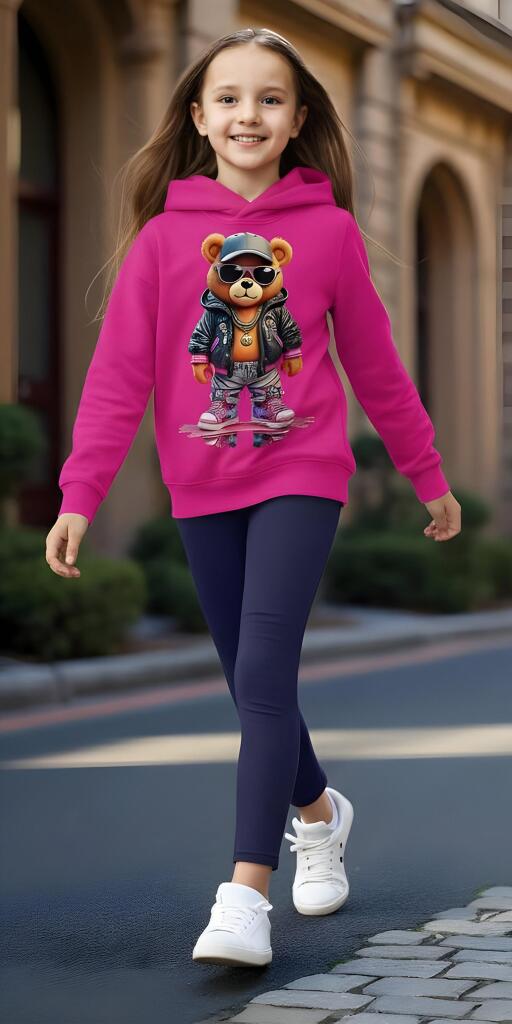 Комплект по-плътен 2 части (б.к./к.) Модно Мече в розово