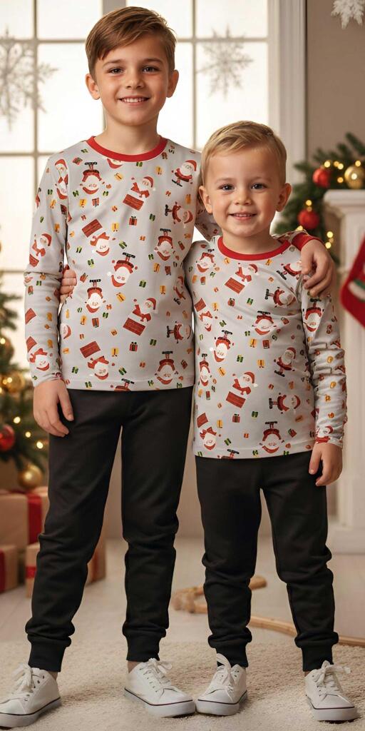 Комплект тънък 2 части (б/д) Дядо Коледа (диг. печат)