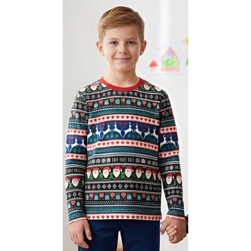 Блуза тънка райе с Коледни мотиви 1 (диг. печат)