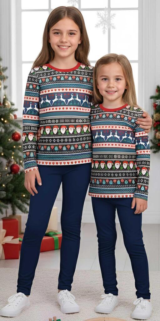 Комплект тънък 2 части (б/к) райе с Коледни мотиви 1 (диг. печат)