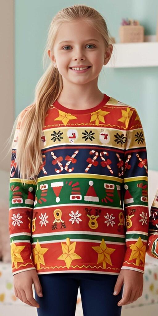 Блуза тънка райе с Коледни мотиви 2 (диг. печат)