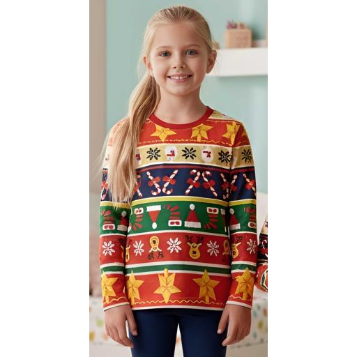 Блуза тънка райе с Коледни мотиви 2 (диг. печат)